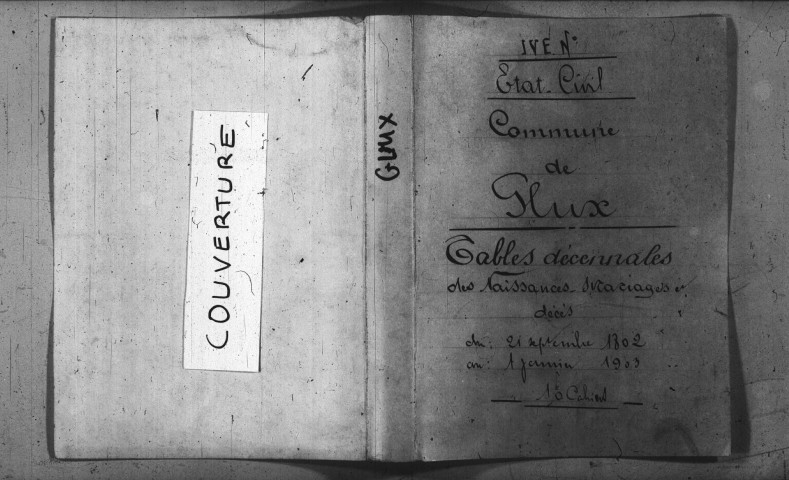 Glux-en-Glenne : tables décennales.