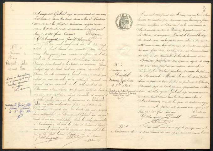 Montenoison : actes d'état civil.