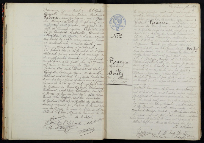 Lucenay-lès-Aix : actes d'état civil (mariages).