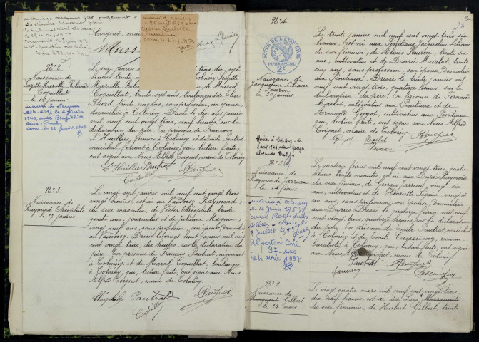 Colméry : actes d'état civil.