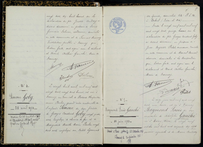 Dornecy : actes d'état civil.