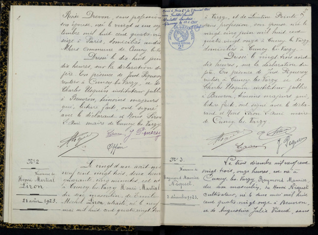 Cuncy-lès-Varzy : actes d'état civil.