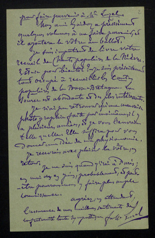 LUZEL (François), folkloriste et poète (1821-1895) : 4 lettres.