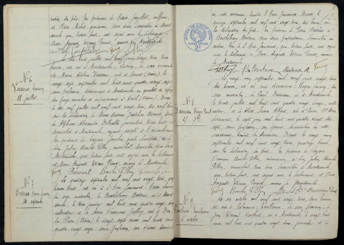 Montsauche-les-Settons : actes d'état civil.