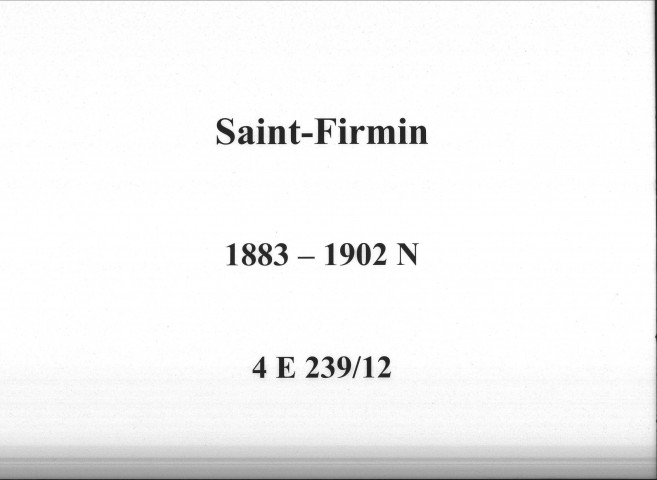 Saint-Firmin : actes d'état civil (naissances).