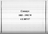 Cossaye : actes d'état civil (mariages).