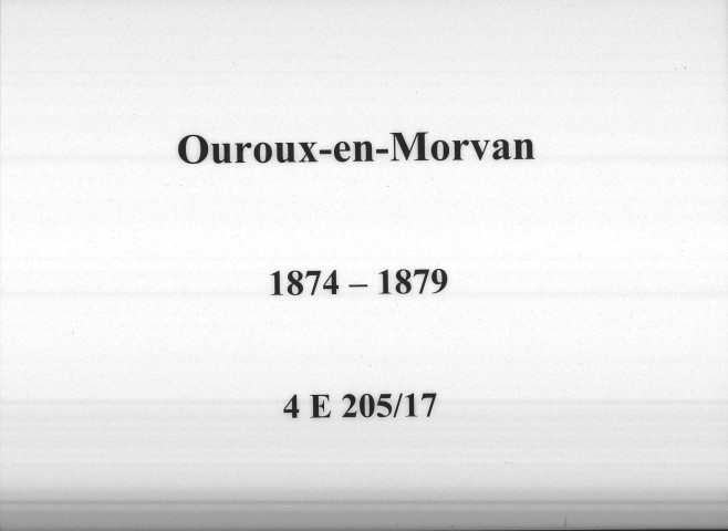 Ouroux-en-Morvan : actes d'état civil.