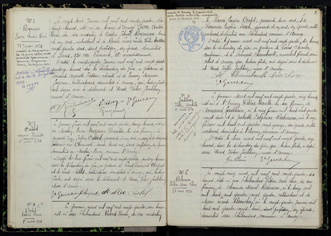 Annay : actes d'état civil.