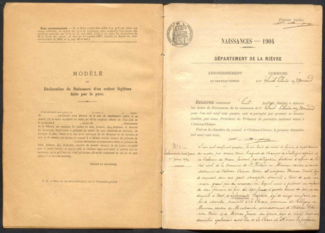 Saint-Hilaire-en-Morvan : actes d'état civil.