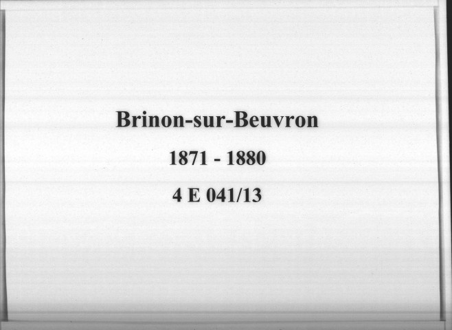 Brinon-sur-Beuvron : actes d'état civil.