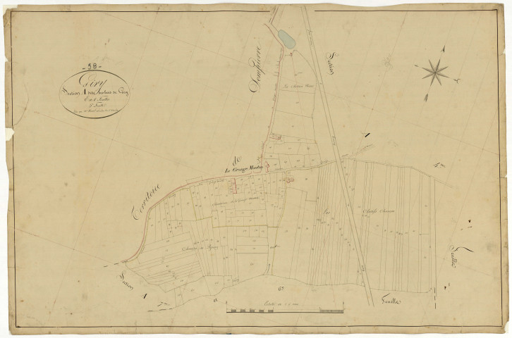 Giry, cadastre ancien : plan parcellaire de la section A dite des Bois de Giry, feuille 5