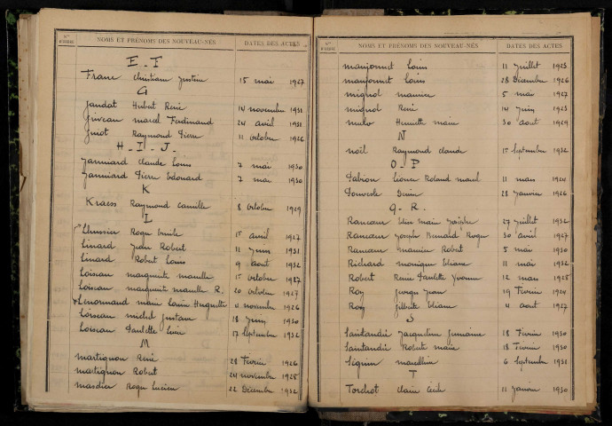 La Marche : table décennale.