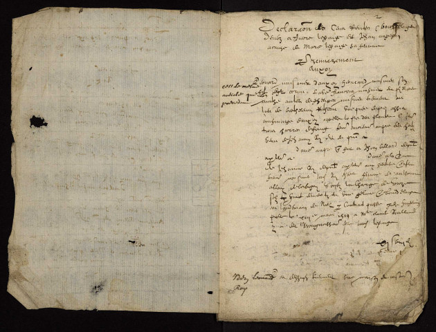 Fief de La Motte à Héry : recueil de lièves terrier.