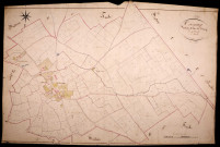 Tresnay, cadastre ancien : plan parcellaire de la section B dite du Bourg, feuille 2