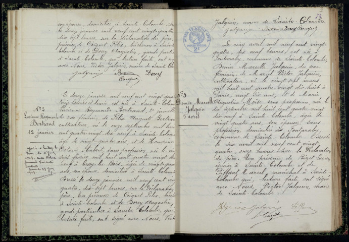 Sainte-Colombe-des-Bois : actes d'état civil.