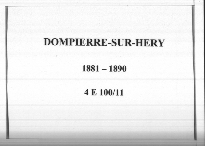 Dompierre-sur-Héry : actes d'état civil.