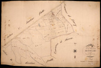Varennes-lès-Narcy, cadastre ancien : plan parcellaire de la section D dite de Beauregard, feuille 1