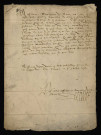 Guerres de Religion. - Avertissement à la ville de Bourges : lettre de M. de Camp gouverneur de la ville de Sancoins (département du Cher).