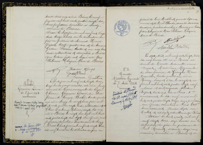 Brèves : actes d'état civil.