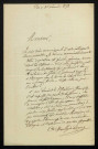 ROSELLY DE LORGUES (Antoine, comte de), écrivain (1805-1898) : 1 lettre.
