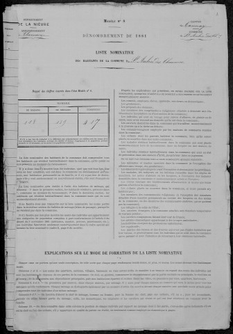 Saint-Aubin-des-Chaumes : recensement de 1881