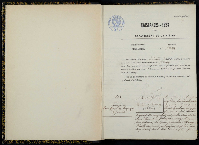 Amazy : actes d'état civil.