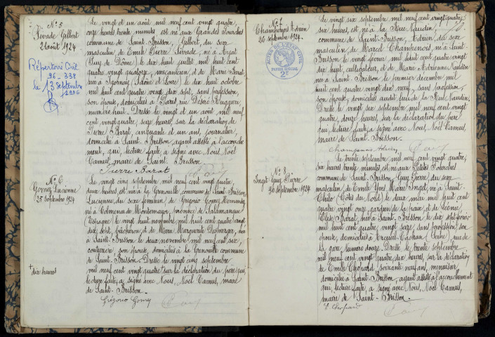 Saint-Brisson : actes d'état civil.