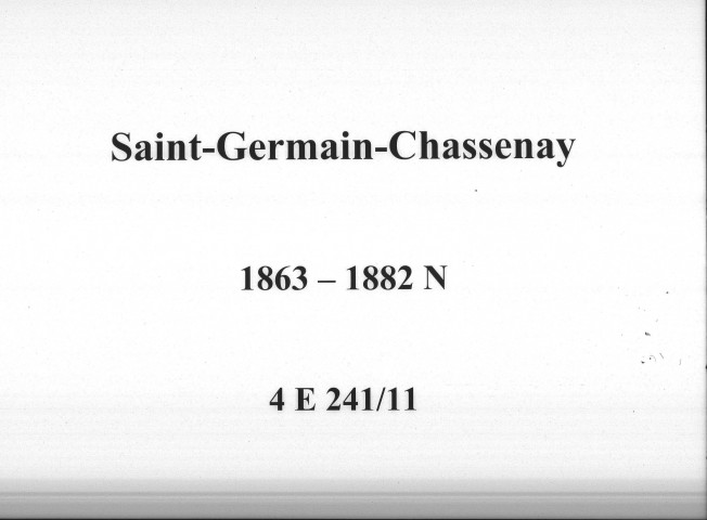 Saint-Germain-Chassenay : actes d'état civil.
