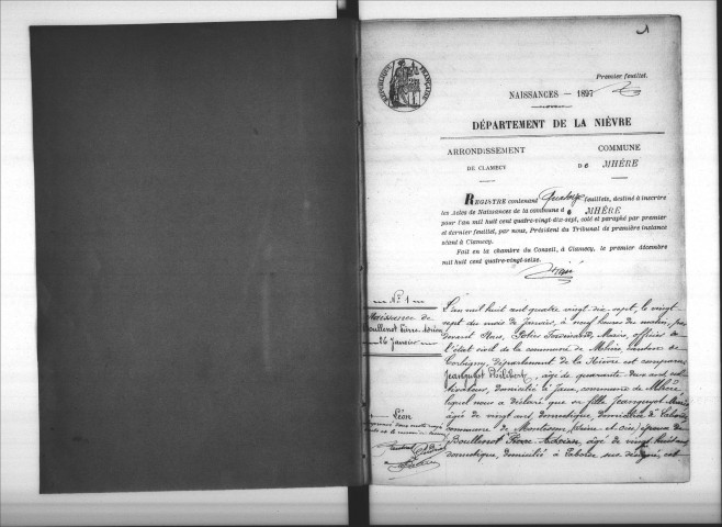 Mhère : actes d'état civil.