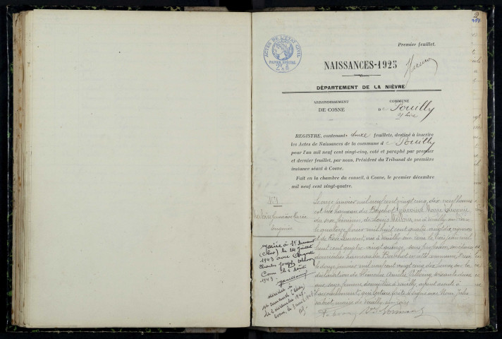 Pouilly-sur-Loire : actes d'état civil.