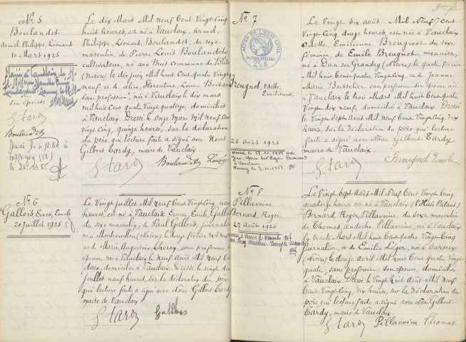 Vauclaix : actes d'état civil.