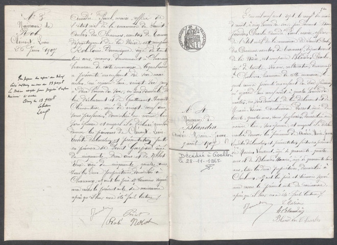 Saint-Aubin-des-Chaumes : actes d'état civil.