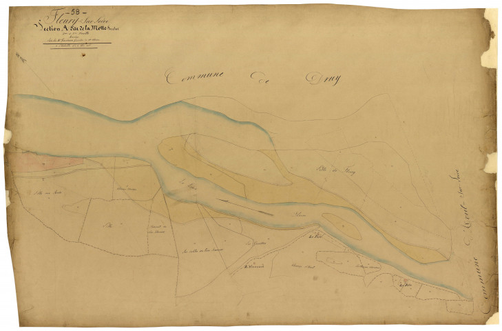 Fleury-sur-Loire, cadastre ancien : plan parcellaire de la section A dite de la Motte Farchat, feuilles 2 et 3, annexe