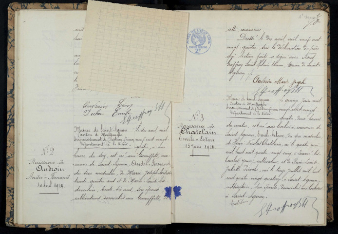 Saint-Agnan : actes d'état civil.