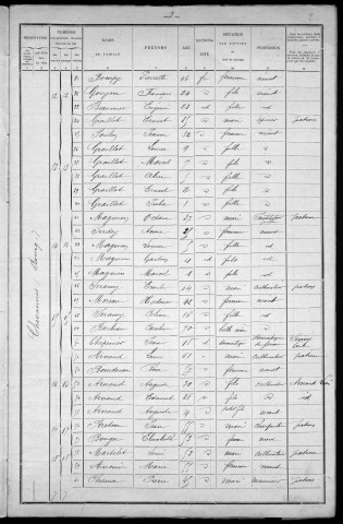 Chevannes-Changy : recensement de 1901