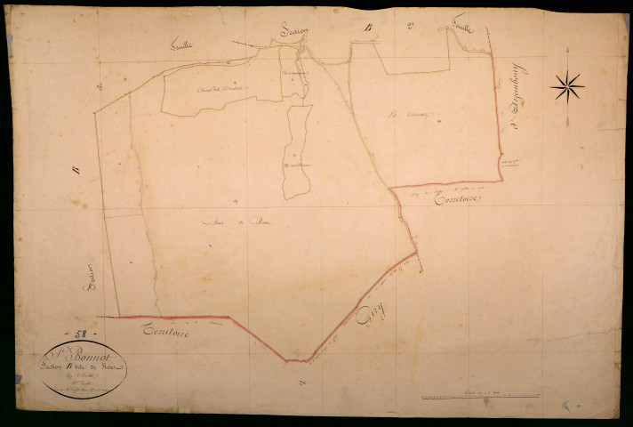 Saint-Bonnot, cadastre ancien : plan parcellaire de la section B dite de Rosay, feuille 4