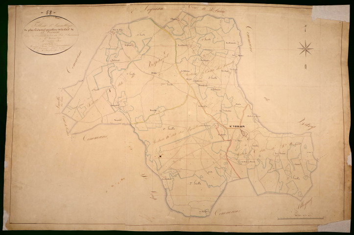 Saint-Vérain, cadastre ancien : tableau d'assemblage