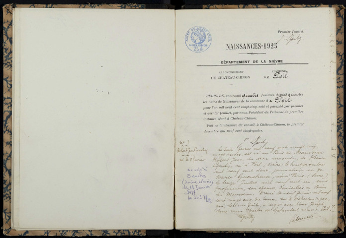 Poil : actes d'état civil.