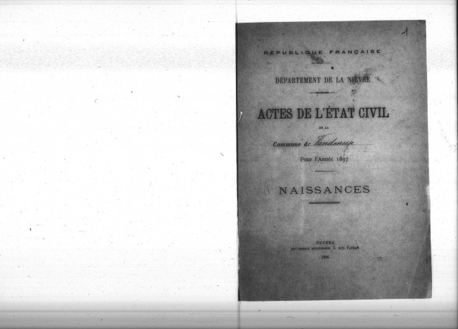 Vandenesse : actes d'état civil.