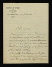 CAMUS, curé de La Machine (Nièvre) (décédé en 1927) : 1 lettre.