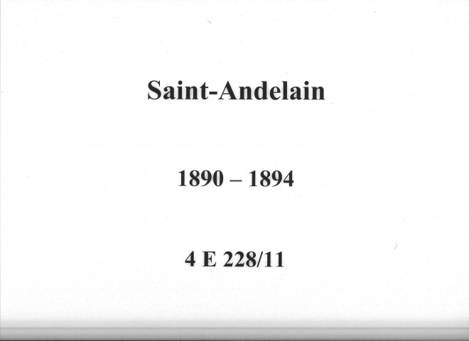 Saint-Andelain : actes d'état civil.