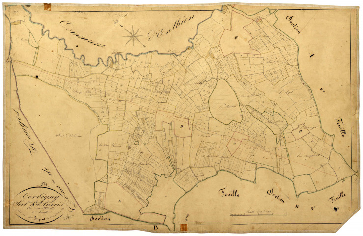 Corbigny, cadastre ancien : plan parcellaire de la section A dite d'Auxois, feuille 1