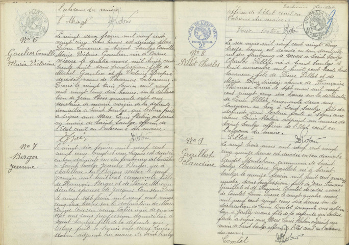 Saint-Saulge : actes d'état civil (décès).