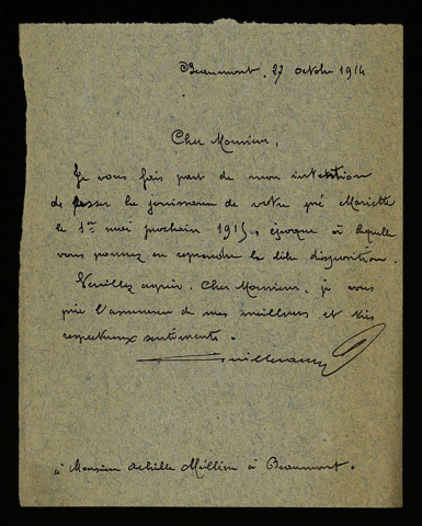 GUILLERAND (Alexandre), notaire à Beaumont-la-Ferrière : 3 lettres.