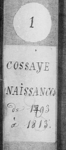 Cossaye : actes d'état civil.