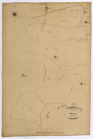 Beaumont-Sardolles, cadastre ancien : plan parcellaire de la section C dite de Marcilly, feuille 2