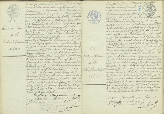 Saint-Pierre-le-Moûtier : actes d'état civil (mariages).