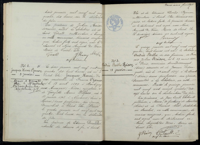 Saint-Éloi : actes d'état civil.