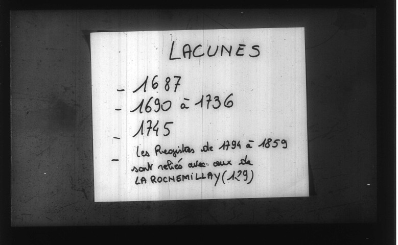 Poil : registres paroissiaux.