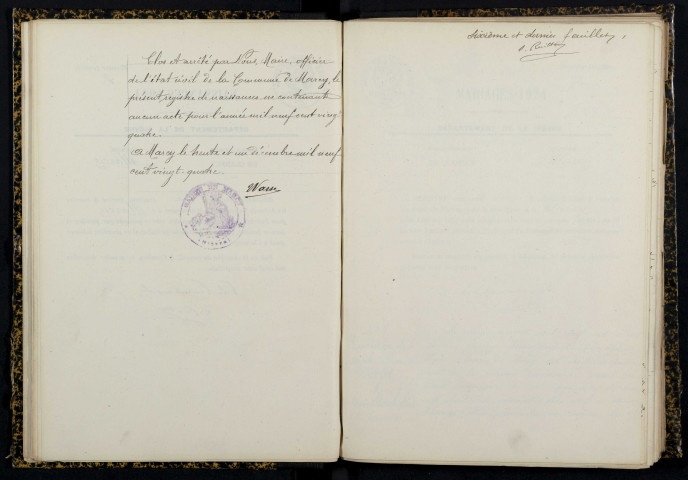 Marcy : actes d'état civil.